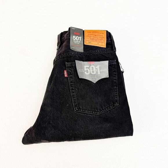 Levi's Pants - Levi's 501 High Rise Non Stretch Black Shorts Button Fly Denim Jeans SIze 28 NWT
